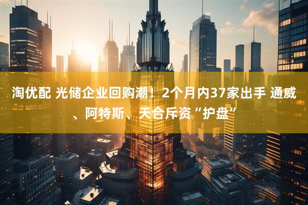 淘优配 光储企业回购潮！2个月内37家出手 通威、阿特斯、天合斥资“护盘”