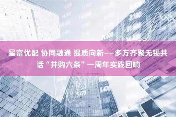 星富优配 协同融通 提质向新——多方齐聚无锡共话“并购六条”一周年实践回响