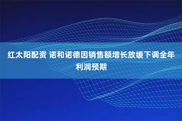 红太阳配资 诺和诺德因销售额增长放缓下调全年利润预期